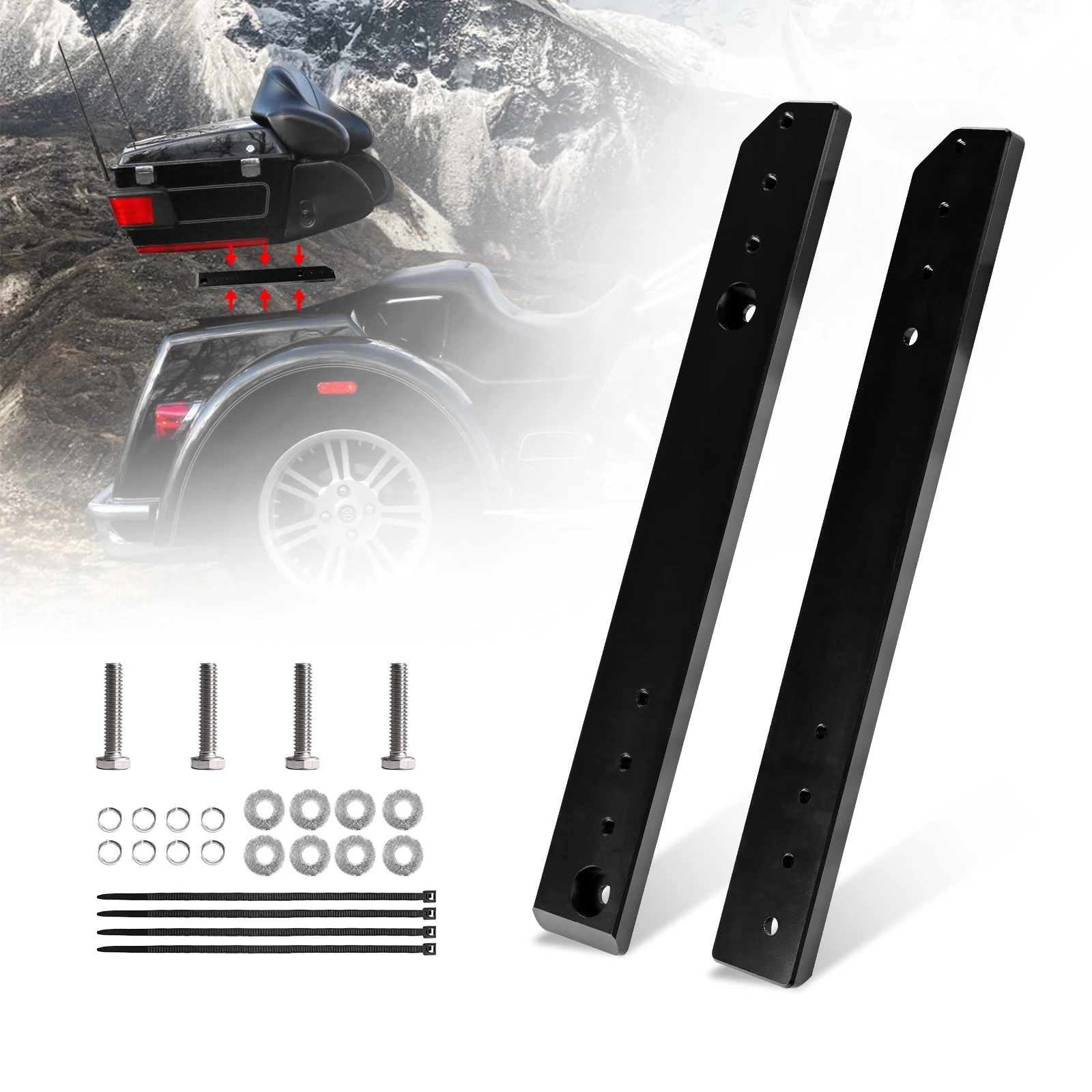 Increase Rider & Passenger Space: Harley Touring Rear Tour-Pak Relocator Kit | Adjustable 1