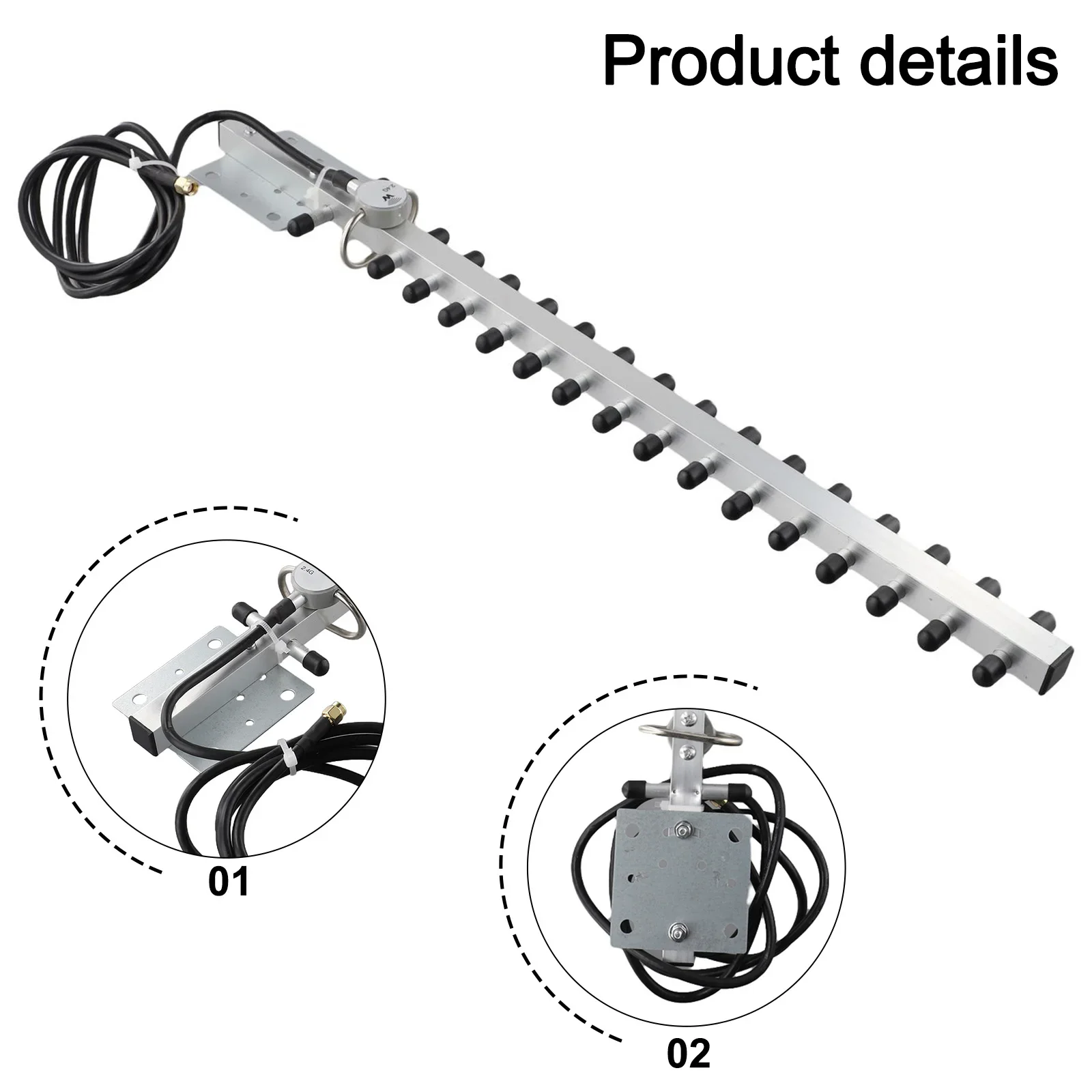 Sturdy And Practical Antenna Stable Performance Vertical 150cm Black GHz WiFi Antenna Outdoor Directional Signal