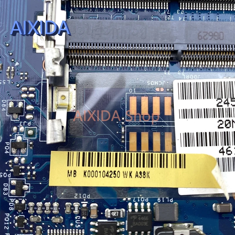 Imagem -06 - Aixida-placa-mãe Portátil para Toshiba Satellite Cpu Livre Nwqaa La6061p K000104270 K000104250 A660 A665 Hm55 Ddr3