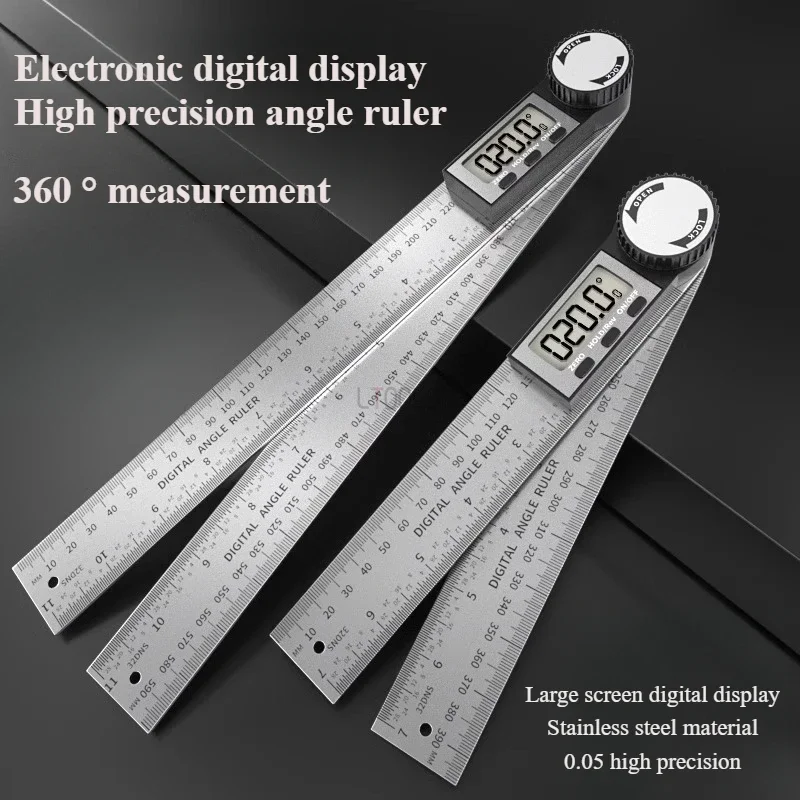 Digital Protractor Goniometer Ruler LCD Display Carpenter Angle Detector 360° Level Measure Ruler Measuring Tools for Woodwork