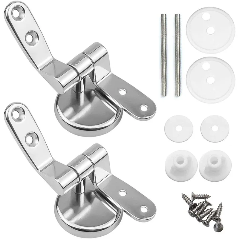 1Set Zine-alloy Toilet Seats Hinges Toilet Cover Mounting Fixing Connector with Screw Fitting Closestool Replacement Accessories