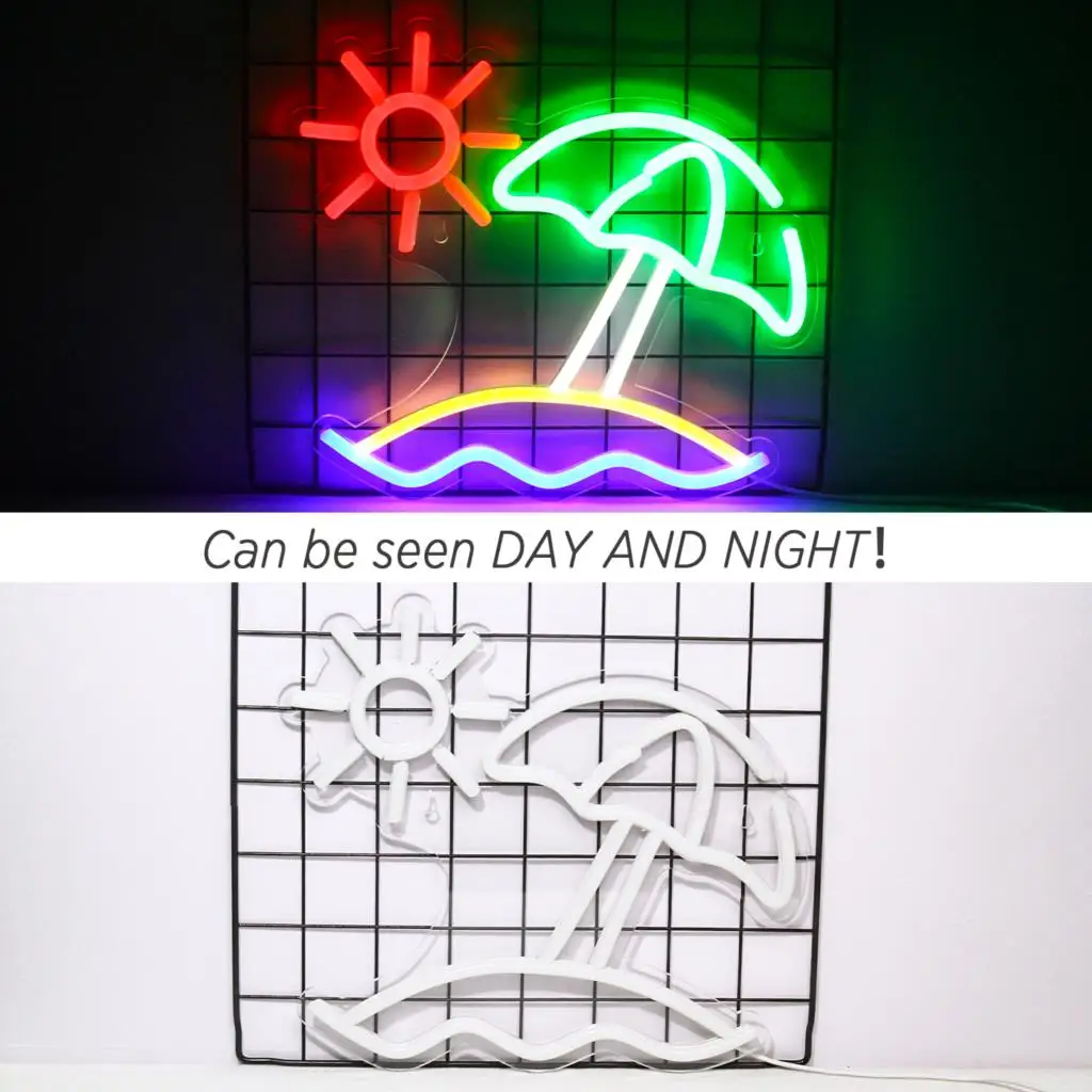 wanxing  Cute Art Lighting Party Supplies Wedding Bar Beach Sun Wall Decor Design Unique  USB With Switch  LED neon Neon Lights