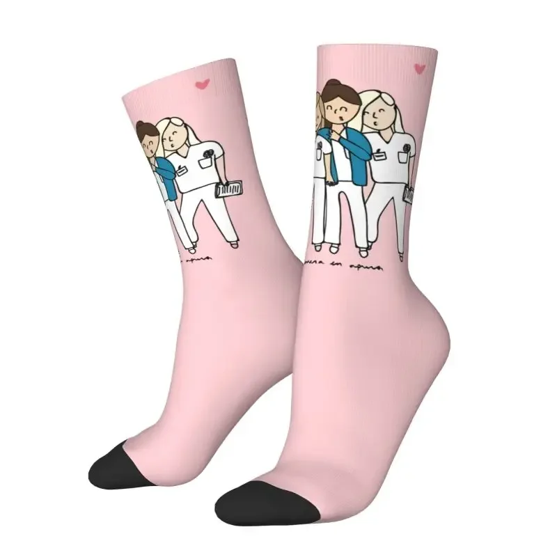 Kawaii Print Best Friendship Medica Doctor Nurse Socks for Men Women Stretchy Summer Autumn Winter Crew Socks