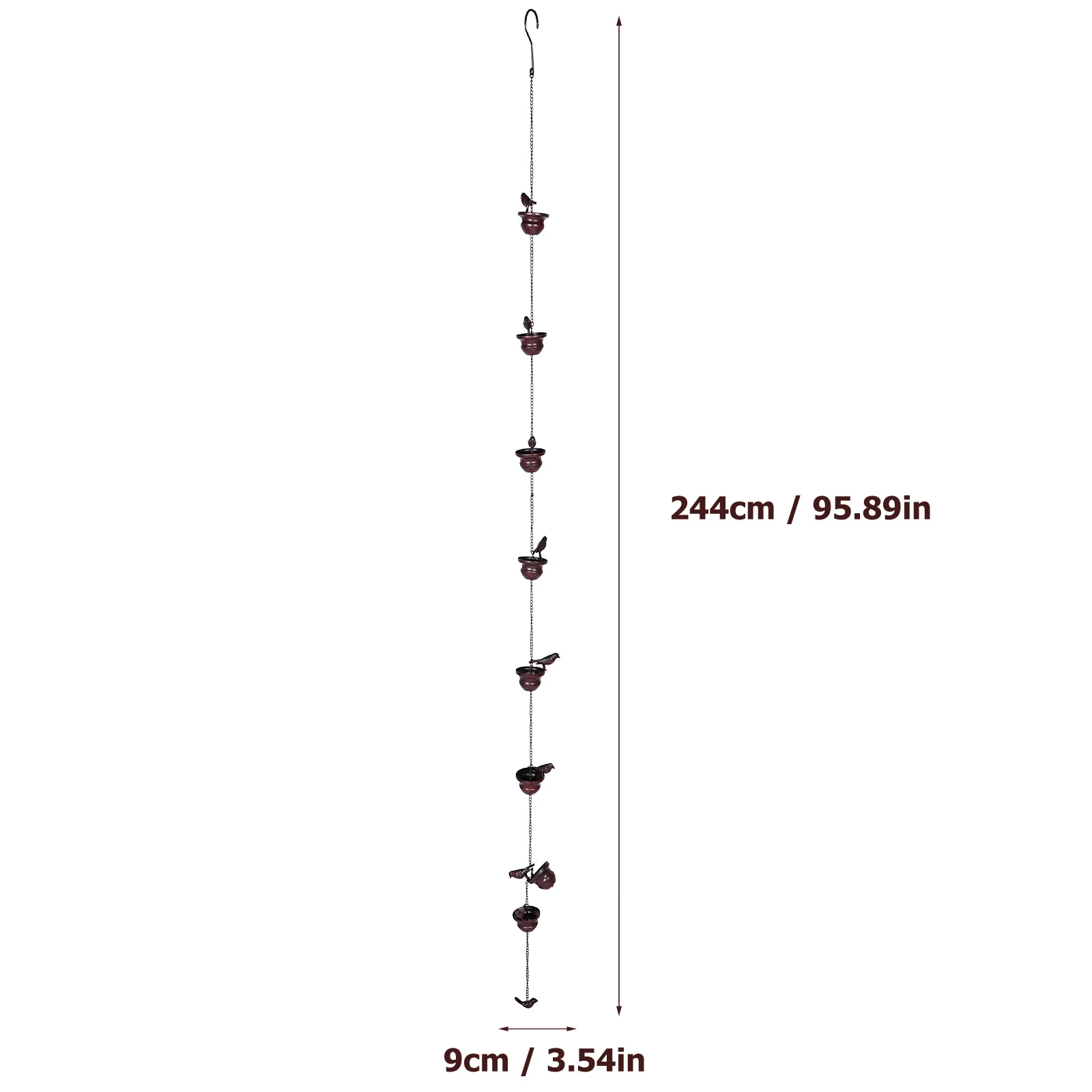 سلسلة المطر الرجعية النحاس الزخرفية مزراب الصرف في الهواء الطلق حديقة المنزل دائم المحمولة خفيفة الوزن سهلة التركيب هدية الجمال #6