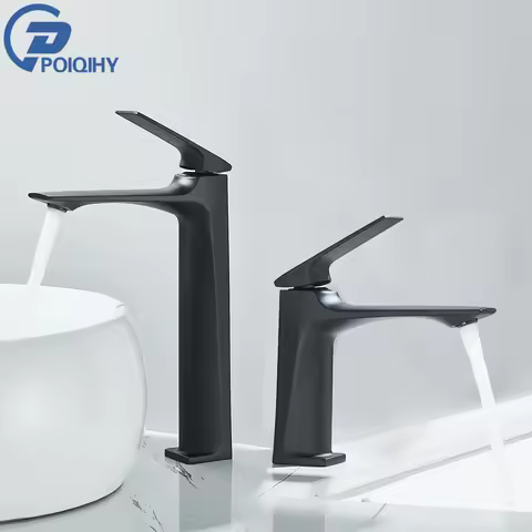 Black Bathroom Faucet Deck Mounted Bathroom Sink Mixer Tap Single Lever Basin Sink Mixer Faucets Chrome/White/Grey/Brushed Gold