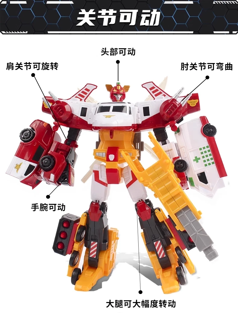 รถของเล่นหุ่นยนต์แปลงร่างสำหรับเด็ก รถแปลงร่างเทพเจ้า รถกู้ภัย รถรุ่นยักษ์