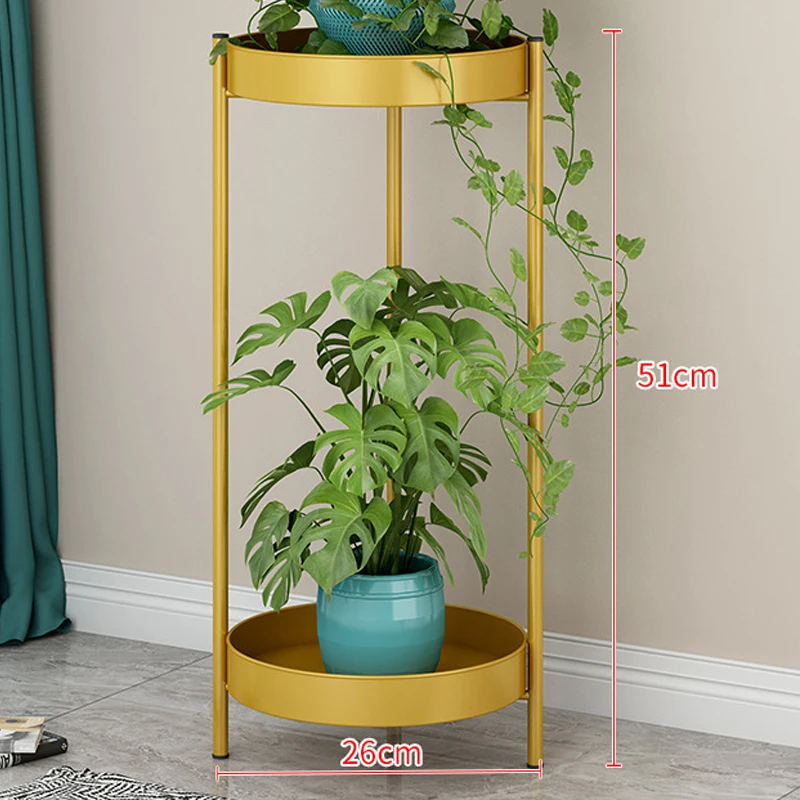 Light Luxury Metal Iron Room Flower Shop Storage Succulent Green Radish Floor Balcony Flowers Stand Planters for Indoor Plants