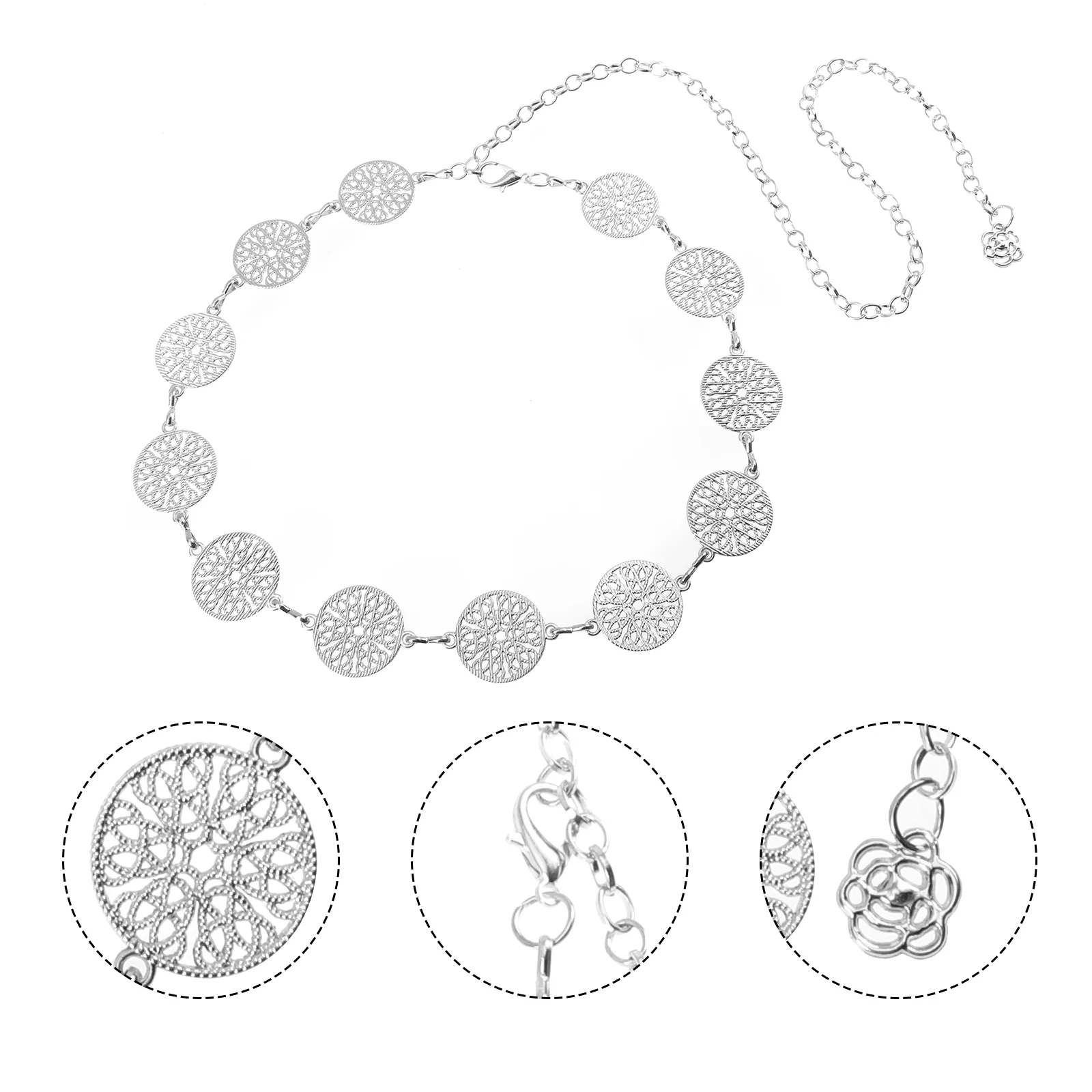 

Waist Chain Sweater Metal Belt Accessories Silver Decorate Fashion Women (iron) Jewelry Women's for Girls
