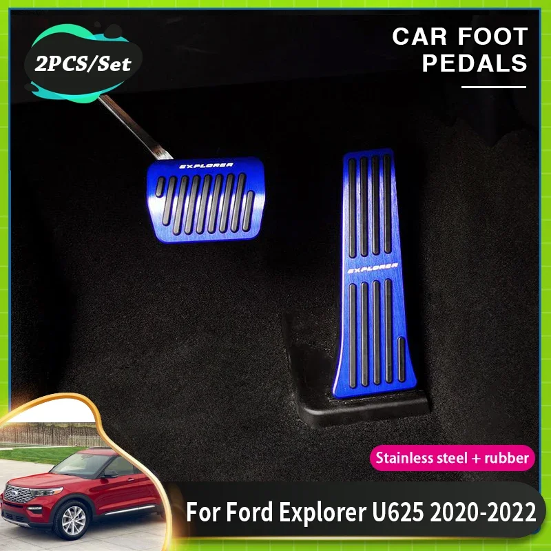 

Car Pedal Non Slip Pad For Ford Explorer Acessories U625 2020 2021 2022 Car Foot Brake Pedal Pad Cover Aluminum Alloy Acessories