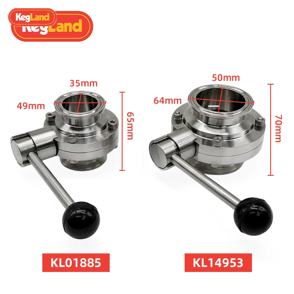 KegLand 1.5/2 Inch Tri Clover Butterfly Valve beer brewing accessary bar tool