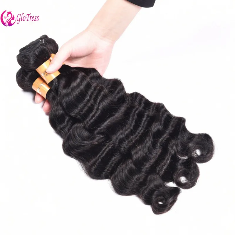 Loose Deep Wave Bundles Human Hair 3 Bundles 8-30 Inch 100g/Bundle 100% Unprocessed Brazilian Virgin Natural Black Color Hair