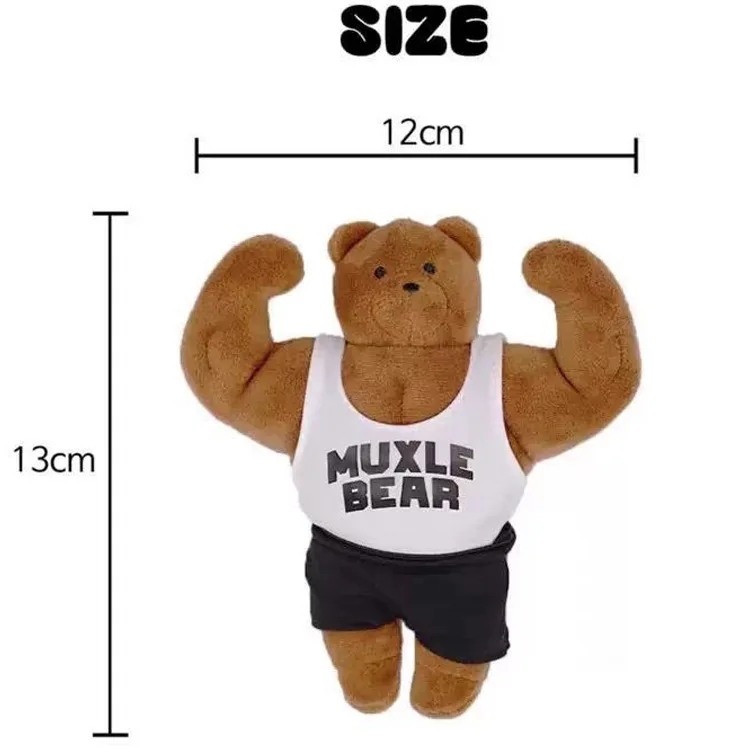 Cute Muscle Bear Keychain Funny Abs Bear Bag Pendant for Backpack Purse Car Keys Gym Couple Friend Fitness Birthday Gift view 6