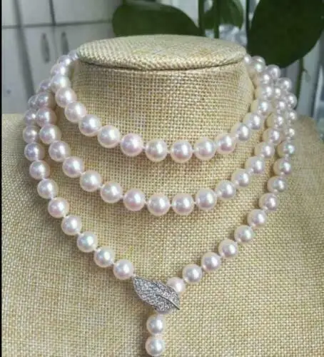 

50“” HOT AAA 9-10mm South Sea Natural White Pearl Necklace