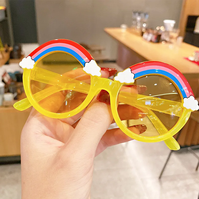 New Children Fashion Sunglasses Girls Decorate Rainbow Fashion Sun Glasses Cute Baby Outdoor Sunshade Eyewear UV400 Gafas De Sol