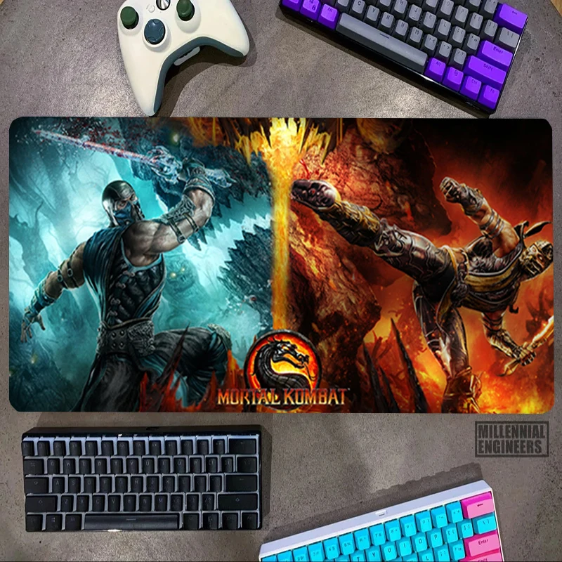 Mortal Kombat Game Mouse Pad Desk Mat Office Accessories Premium Mousepad Big Mousepepad Gaming Mats Keyboard Gamer Extended Xxl