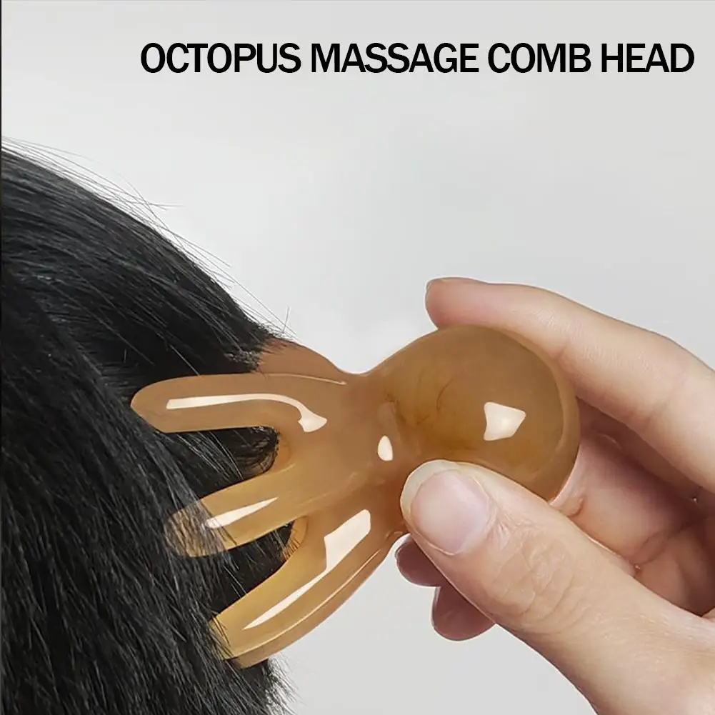 Polpo massaggio pettine resina polpo pettine testa massaggio dragaggio meridiano morbido Silicone testina strumento portatile per la cura dei capelli