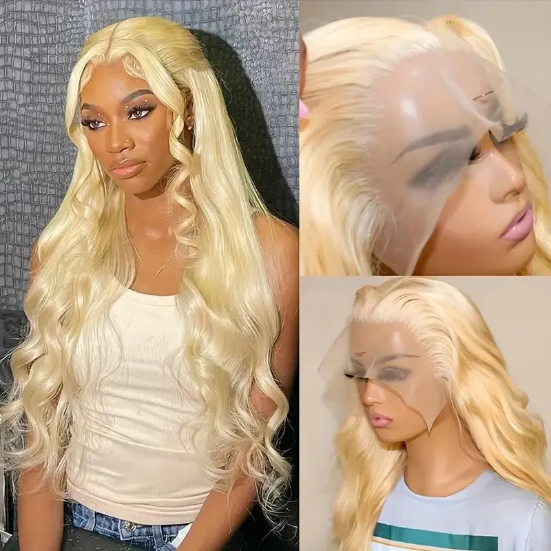 13X4 HD Lace Wigs 613 Blonde 13X6 Frontal 36 Inches Body Wave Colored Pre-Plucked Baby Glue-Free Human Hair Wig 150 Density