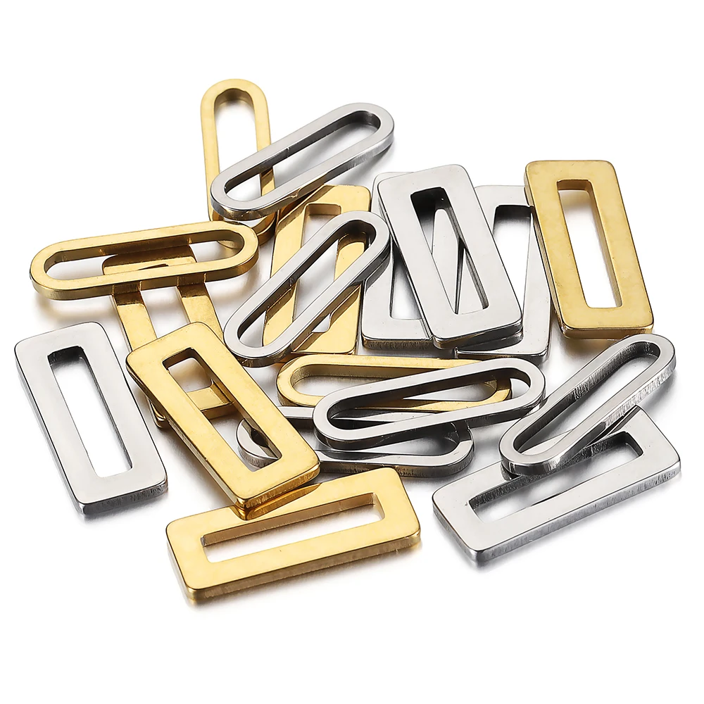 20pcs 20mm Stainless Steel Gold Rectangle Frame Charms Pendants for Earrings Necklace DIY Jewelry Making Accessories Supplies