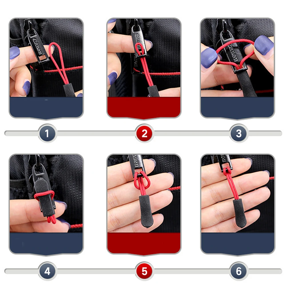 5 colori 10 pz/set cerniera Pull Puller End Fit corda Tag Clip di ricambio fibbia rotta fissatore cavo Zip scheda borsa da viaggio valigia tenda