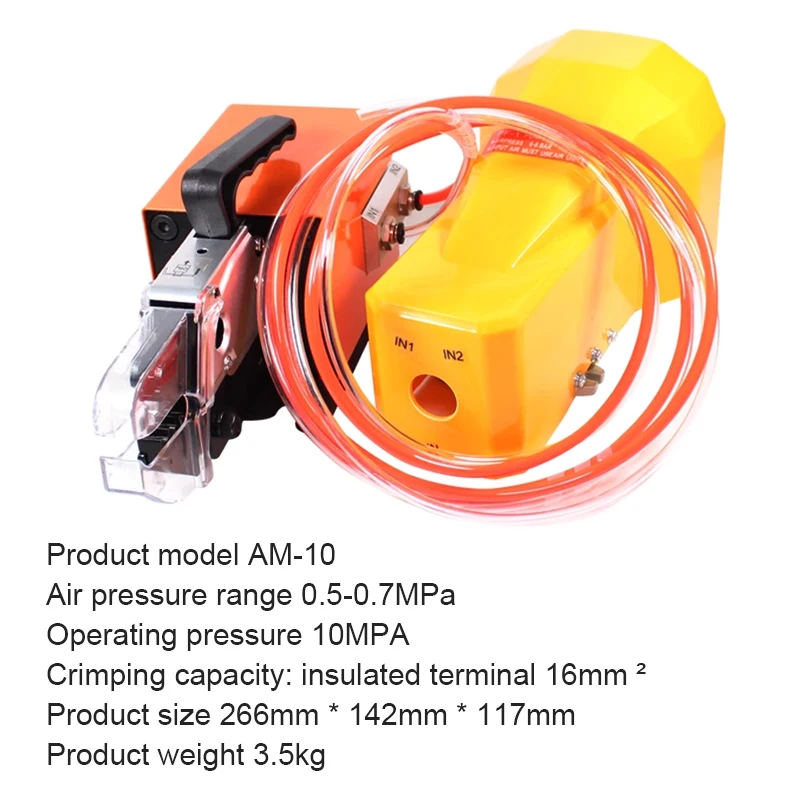 Imagem -02 - Ferramentas de Friso Pneumáticas Am10 Air Crimper para Tipos de Terminais Ferramentas de Cabo Wire Crimp Máquina de Friso Terminal Pneumático