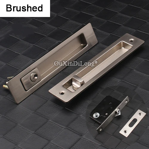 

1Piece Zinc Alloy Sliding Door Locks for Wood Kitchen Balcony Barn Door Locks Invisible Pocket Hook Lock Set for 38~53mm Doors