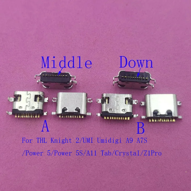 2-50Pcs Connector Plug USB Charger Type C Charging Dock For THL Knight 2 Umidigi A9 A7S Power 5 5S A11 Tab Crystal Z1 Pro Z1Pro