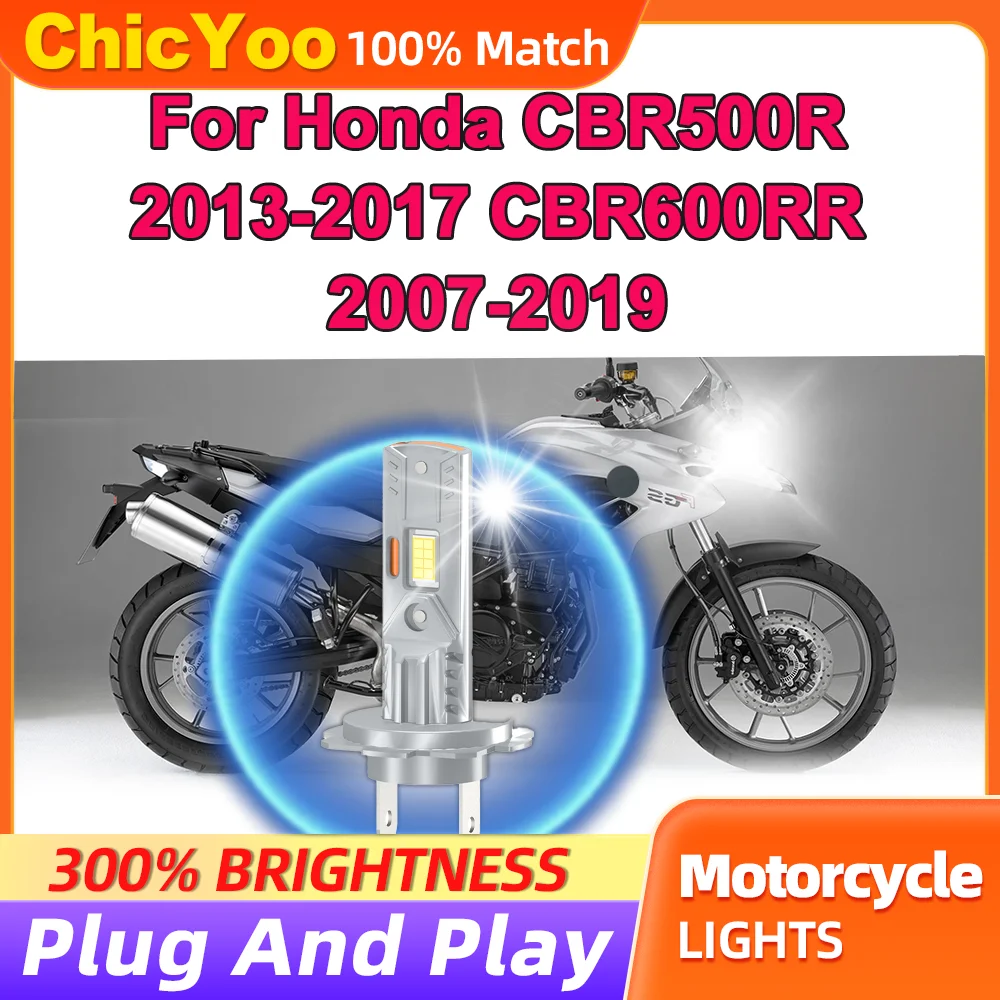 

H7 LED Moto Front Light Bulb Canbus Plug And Play Motorcycle Headlamp High Power For Honda CBR500R 2013-2017 CBR600RR 2007-2019