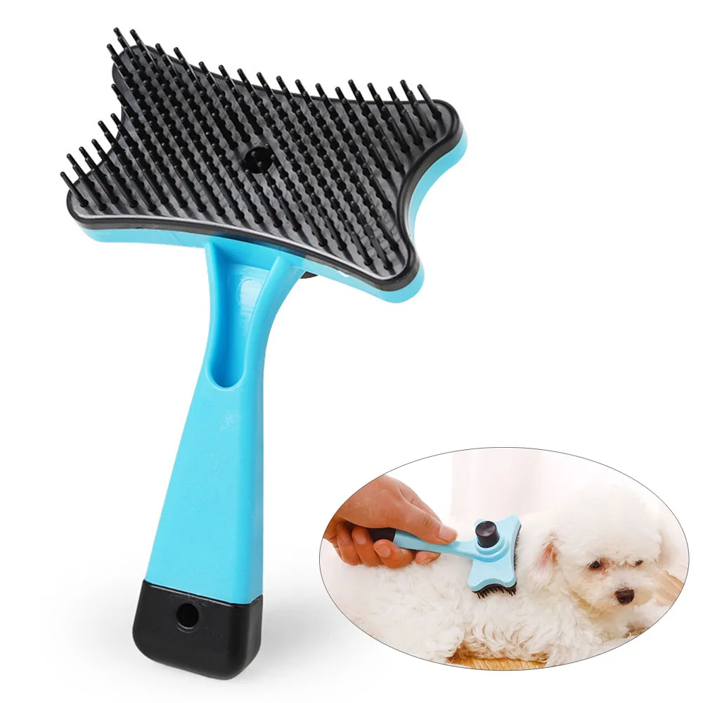 Pet Hair Removal Comb for Small Dogs Cats Brush Self Cleaning Slicker Brush for Puppy Dog Hair Remover Scraper Pet Grooming Tool