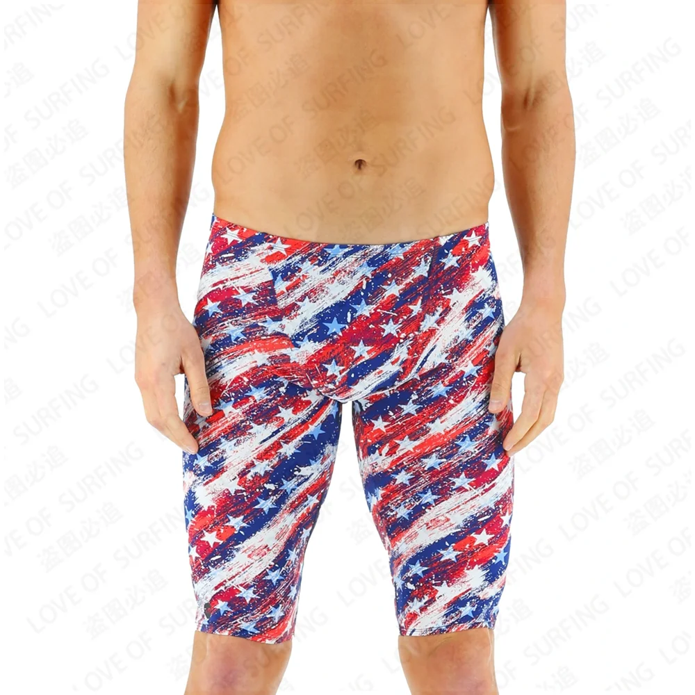 2023 Men's Water Sports Disturber Training Surfing Swimsuits Summer Quick Dry Flat Corner Swimsuits Shorts Customizable Print