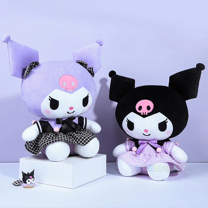 

Новинка Оригинальные Плюшевые игрушки Sanrio Kuromi фиолетовые кавайные мягкие 38 см принцесса лук моя мелодия и курица плюшевые куклы Специальный фиолетовый