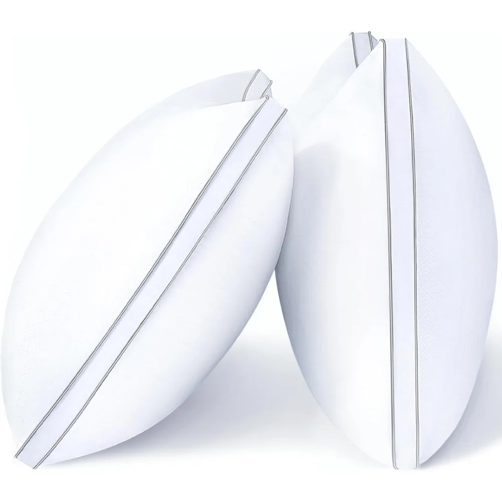 

Queen Size Pillow Set of 2, Hotel Quality Down Alternative Gusseted Bed Pillows for All Sleepers, White