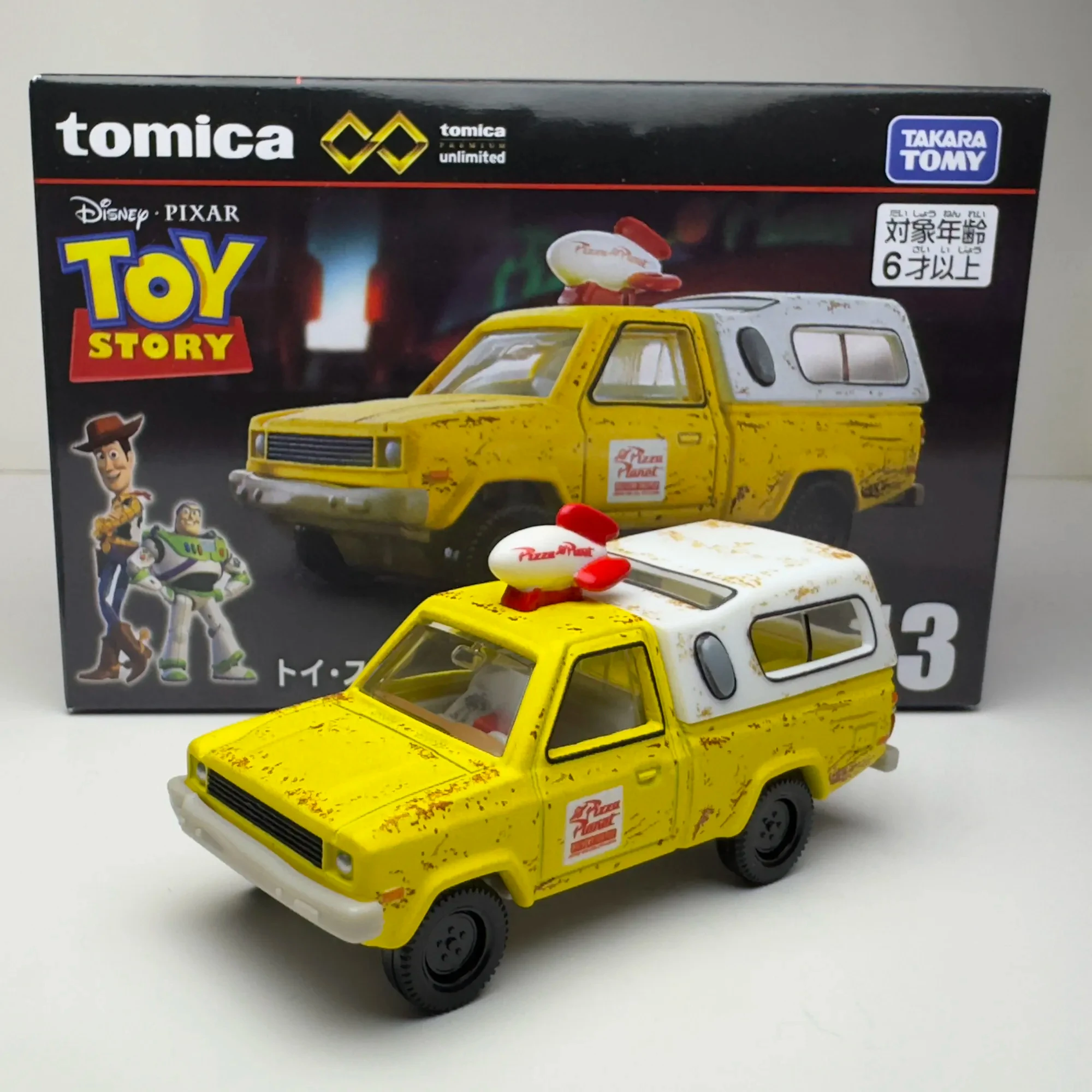Takara Tomy Tomica Unlimited Series Tpu13 Toy Story Woody Jessie Pizza Planet Alloy Car Model Collection Toy