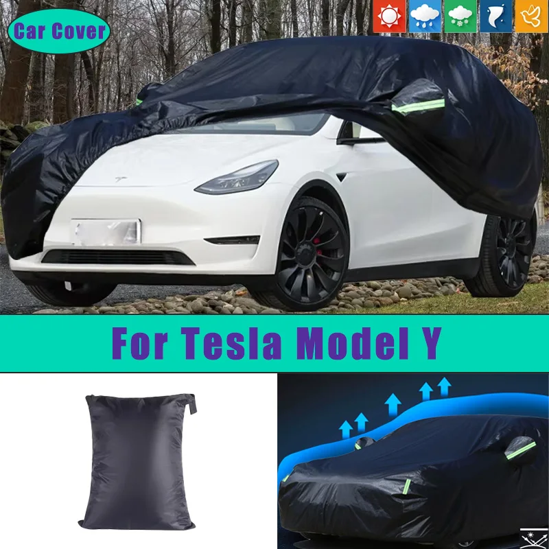 

Car Full Outer Covers Outdoor Waterproof Dustproof Sun Rain Snow Protection Exterior Car Accessories For Tesla Model Y