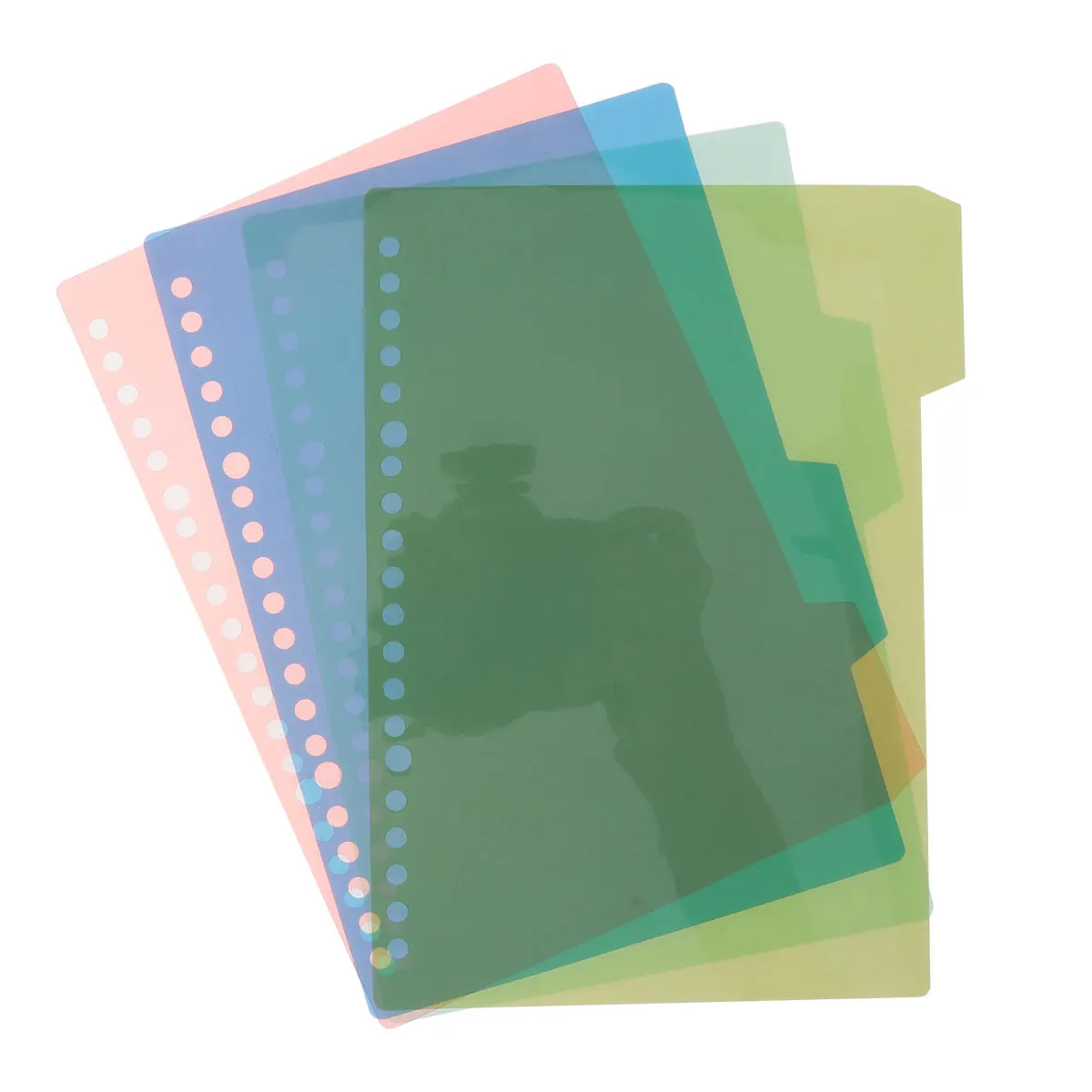 

20 Sets Divider Page Protectors with Tabs Pp Plastic Binder Rings Notebook Dividers for Binders Red Mini