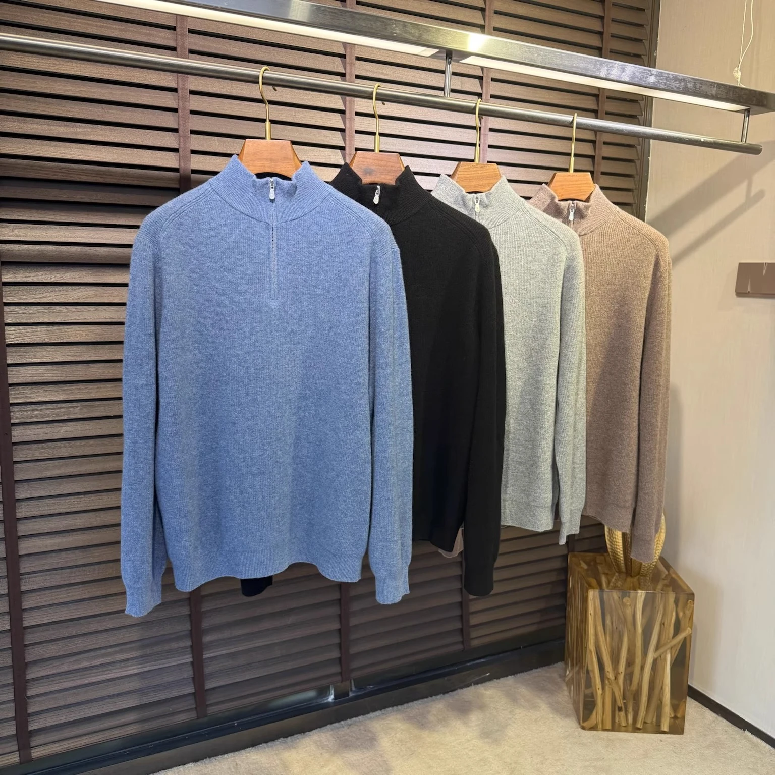 BC Italian wool cashmere casual semi-turtleneck knitted sweater