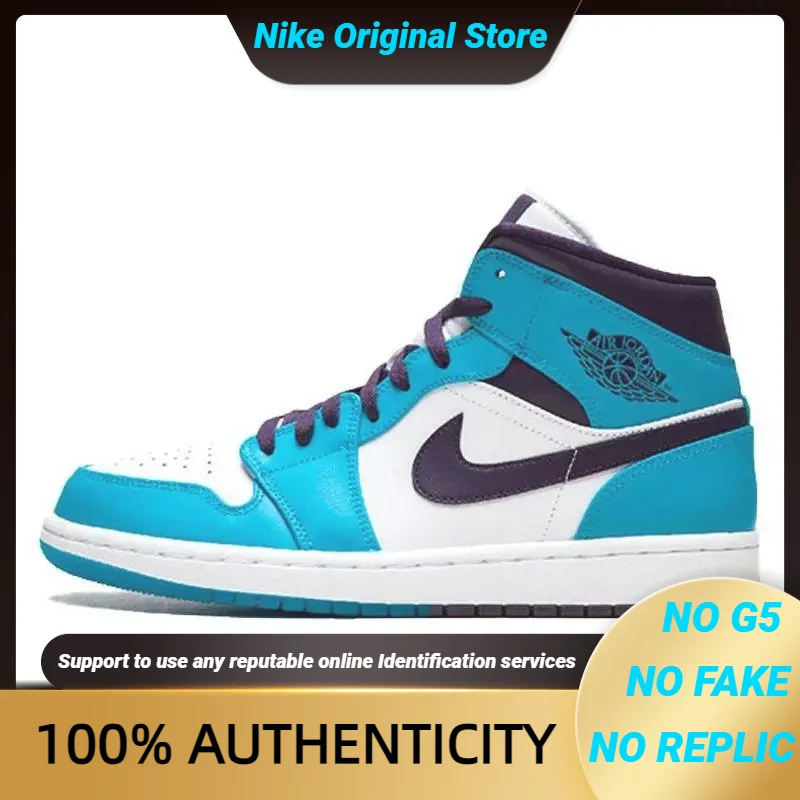 Nike Jordan 1 Mid Hornets Sneakers shoes 554724-415