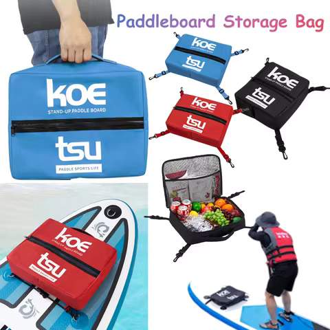 Paddleboard Storage Bag Waterproof Deck Cooler Pouch Sup Paddle Board Accessories Bag for Paddleboarding Camping Kayaking
