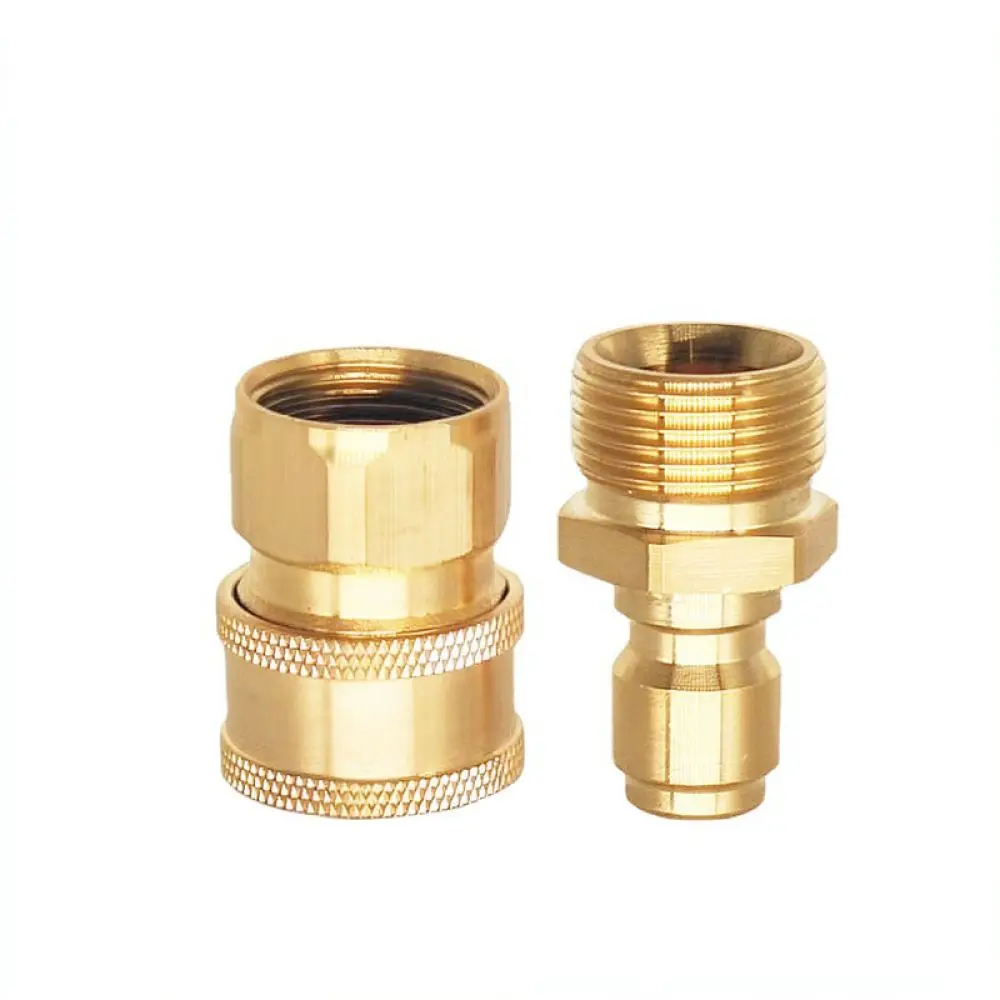M22 Thread Quick Connect Brass Adaptor For High Pressure Washer Hose Water Dispenser Car Cleaning System Accessory