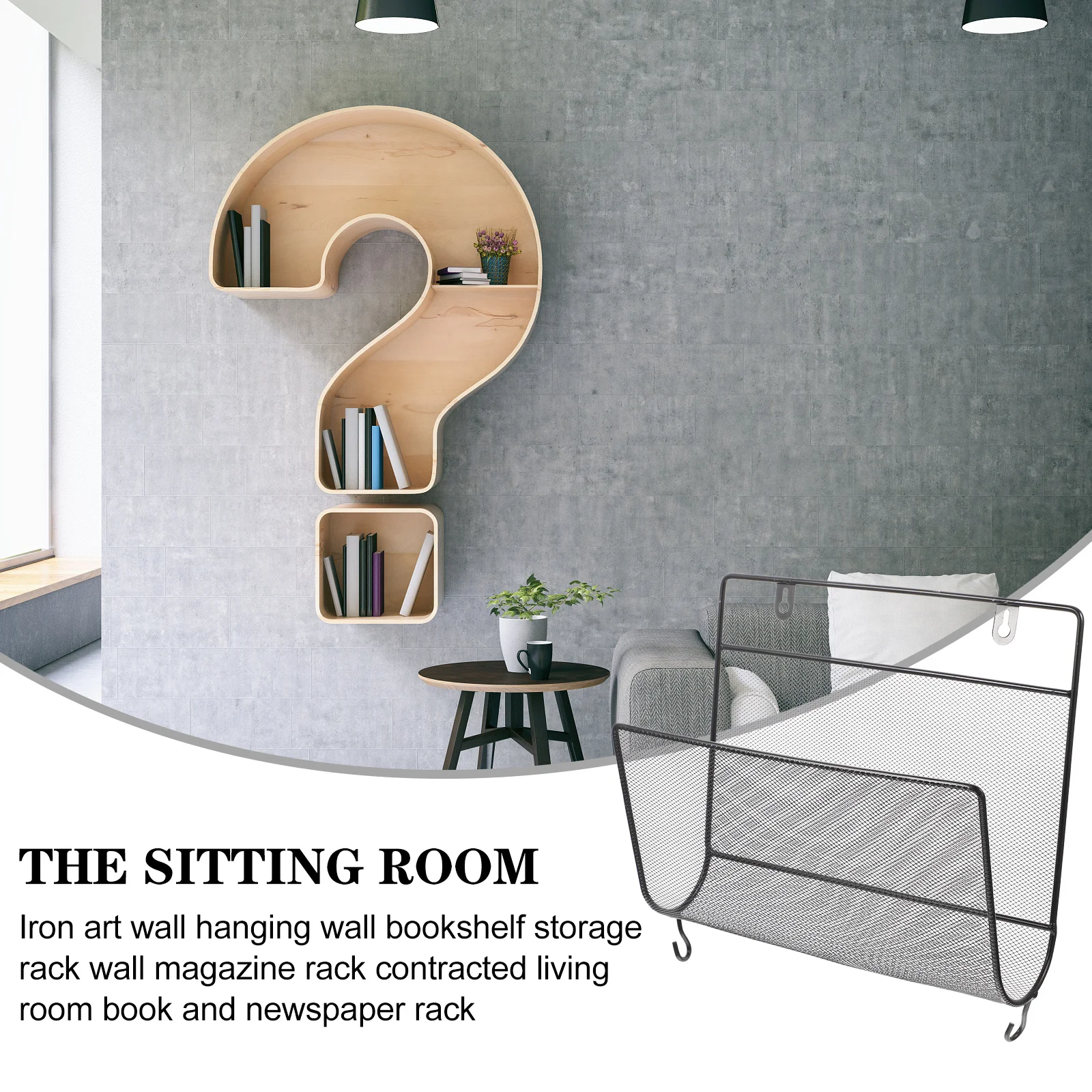 

Wall Mounted Shelves Iron Wall Storage Rack For Home Office Bathroom Bedroom Book Magazine Holder Wall-Mounted File Shelf