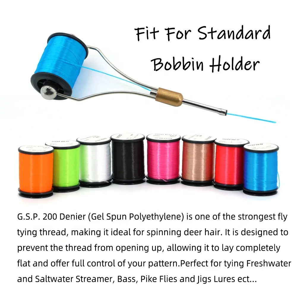 جي إس بي 200 Denier جل مغزول من البولي إيثيلين يطير ربط الموضوع ل باس بايك الذباب المياه المالحة الصيد غاسل الرقص السحر 8 ألوان واقع #4