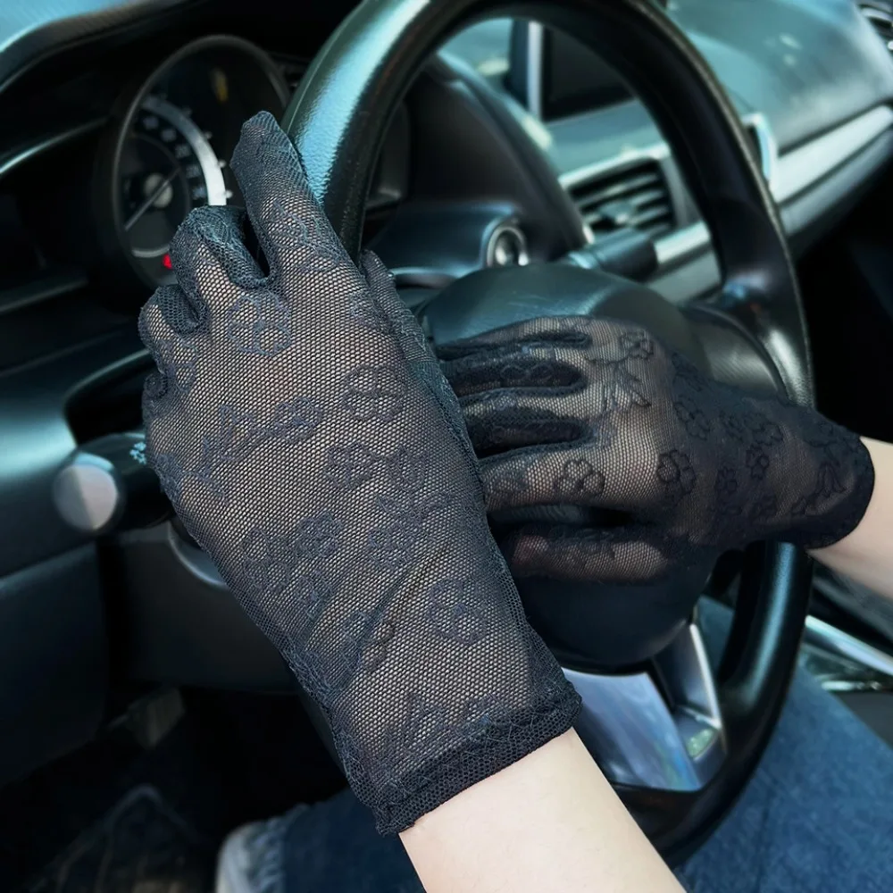 

Touch Screen Lace Gloves 2024 Highly Elastic Anti-uv Sunscreen Gloves Loose Breathable Riding Driving Gloves Summer