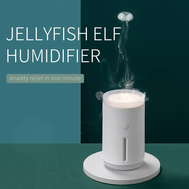

Dynamic Jellyfish Air Humidifier 350ml Essential Oil Diffuser Smoke Ring Quiet Home Office Humidifying Sprayer