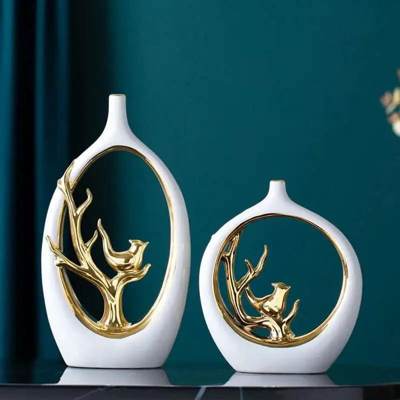 

Luxurious modern style ceramic vase Chinese home creative living room TV cabinet desktop decoration Magpie decorative vase