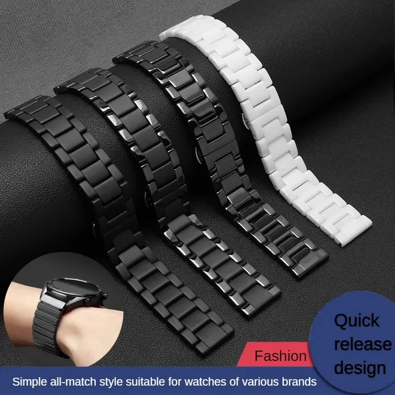 

Compatible with AR70002/181/0397/AX7105 series ceramic watch with flat interface 18/20/22mm butterfly buckle