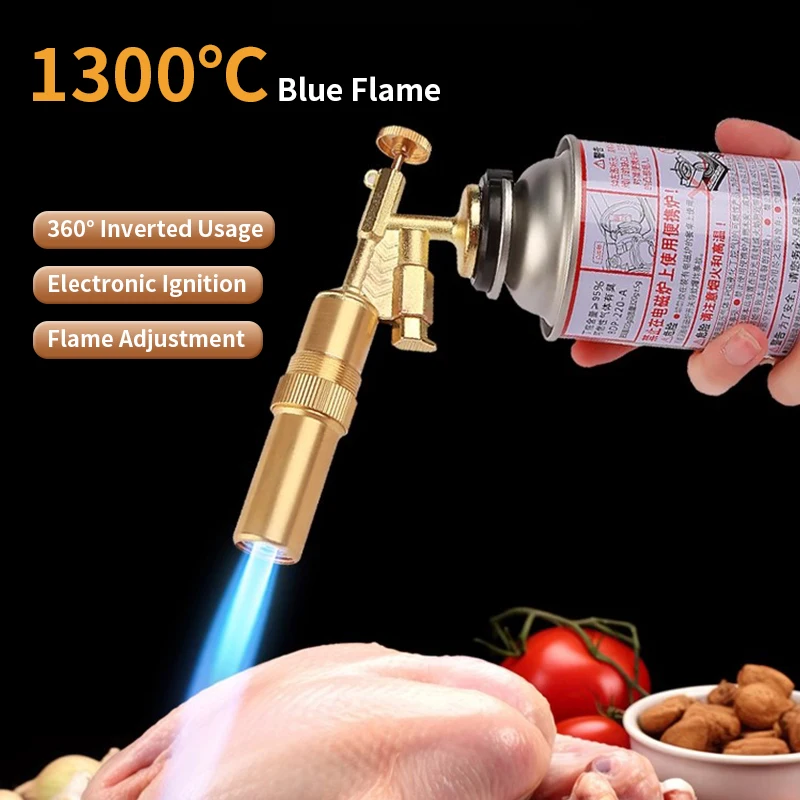 Soplete de gas para soldar, cocinar y exteriores, con encendido automático, para butano, calentamiento y soldadura.