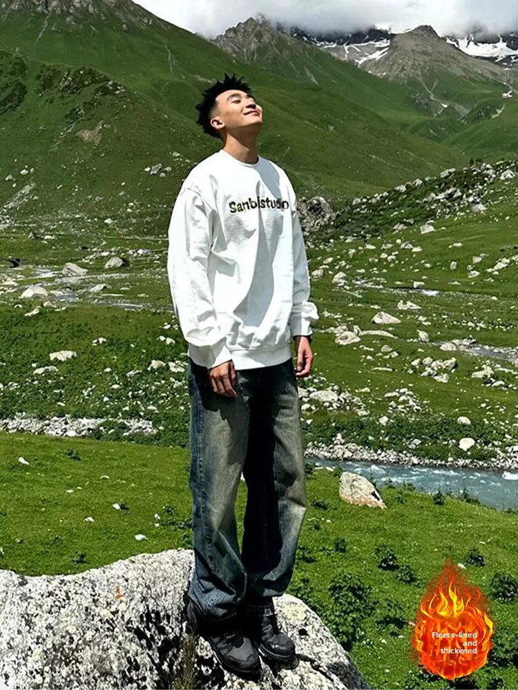 

Мужские джинсы в стиле ретро, темно-синие, весна-осень, прямые, повседневные, удобные, с высокой талией, в стиле Cleanfit Waed