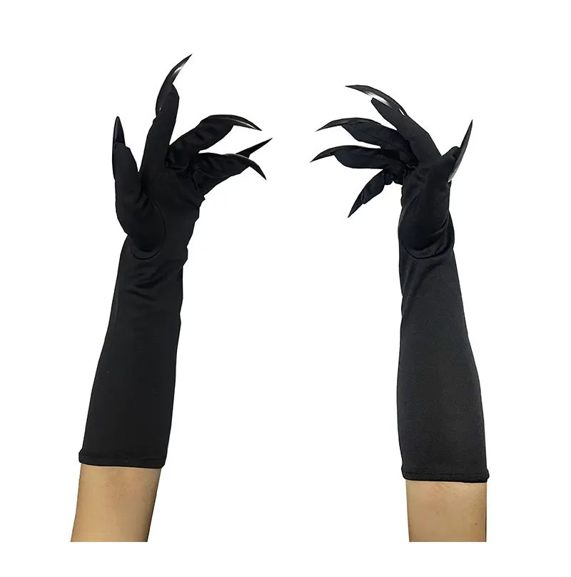 Halloween Gruselige Krallenhandschuhe Lange Nägel Cosplay Kostümzubehör Hexe Vampir Dämon Dehnbare Hände Rot Schwarz Lustiger Handschuh 2026 – Detail 7