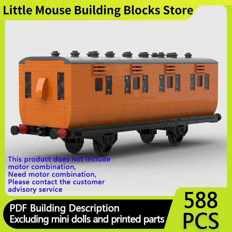

City Car Model MOC Building Bricks Rail 4-Wheel Train Carriage Modular Technology Gifts Holiday Assemble Children Toys Suit