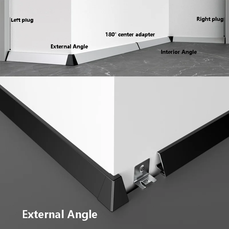 Trapezoidal Aluminum Profile LED Skirting Line Wall Corner Channel Diffuser Living Room Bedroom Ceiling Wall Linear Strip Light