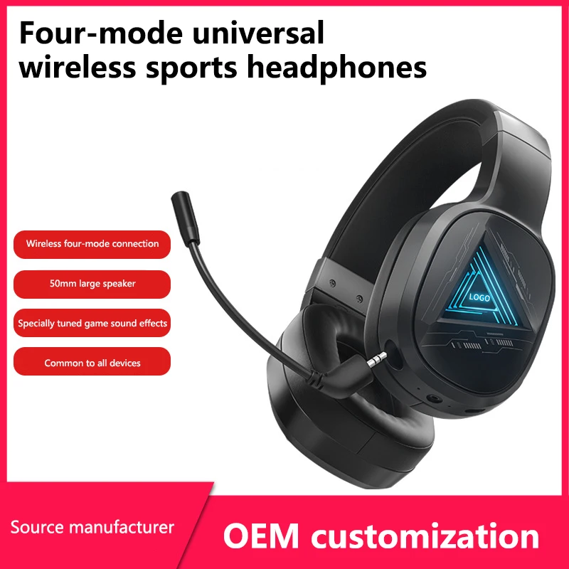 2.4G Wireless Bluetooth Wired tri-mode Head-mounted Gaming Headset Microphone Noise Reduction Usb Gaming Headset